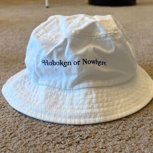 Unisex White Bucket Hat “Hoboken or Nowhere”